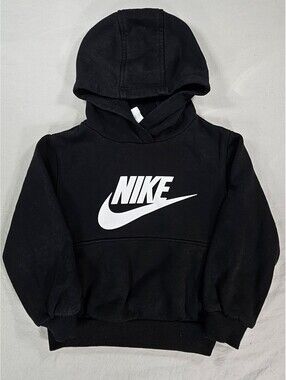 Nike Toddler Hoodie 3T Black White Futura Swoosh Logo Pullover Fleece Kids